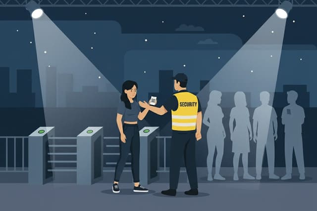 Sicherheitsdienst Monkey Security in Augsburg führt professionelle Einlasskontrollen und Bodychecks bei einem Event durch.