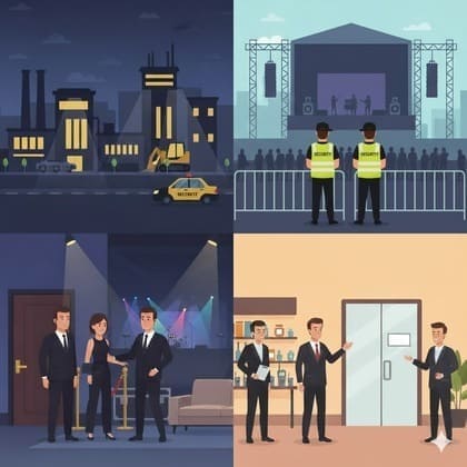 Illustration von Objektschutz, Veranstaltungsschutz und VIP-Betreuung in Augsburg und München durch Monkey Security.