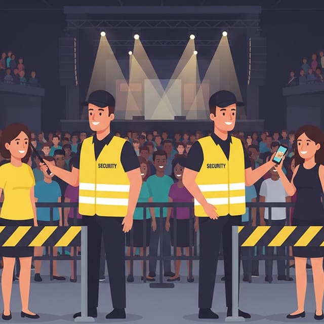 Sicherheitsdienst Monkey Security in Augsburg führt professionelle Einlasskontrollen und Bodychecks bei einem Event durch.